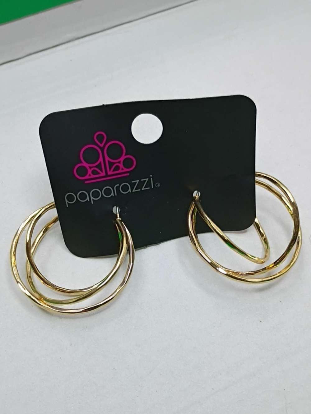 paparazzi Gold Twisted Double Hoop Earrings